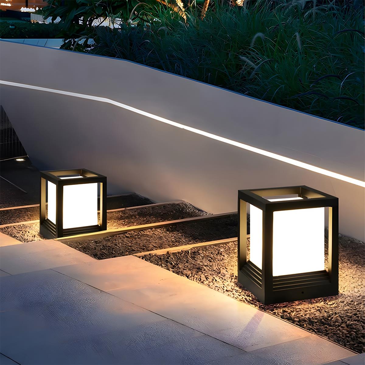 Minimalistische Quadratische Wasserdichte LED Außenpostenlampe – Stilvolle Lichtakzente Für Ihren Außenbereich 2