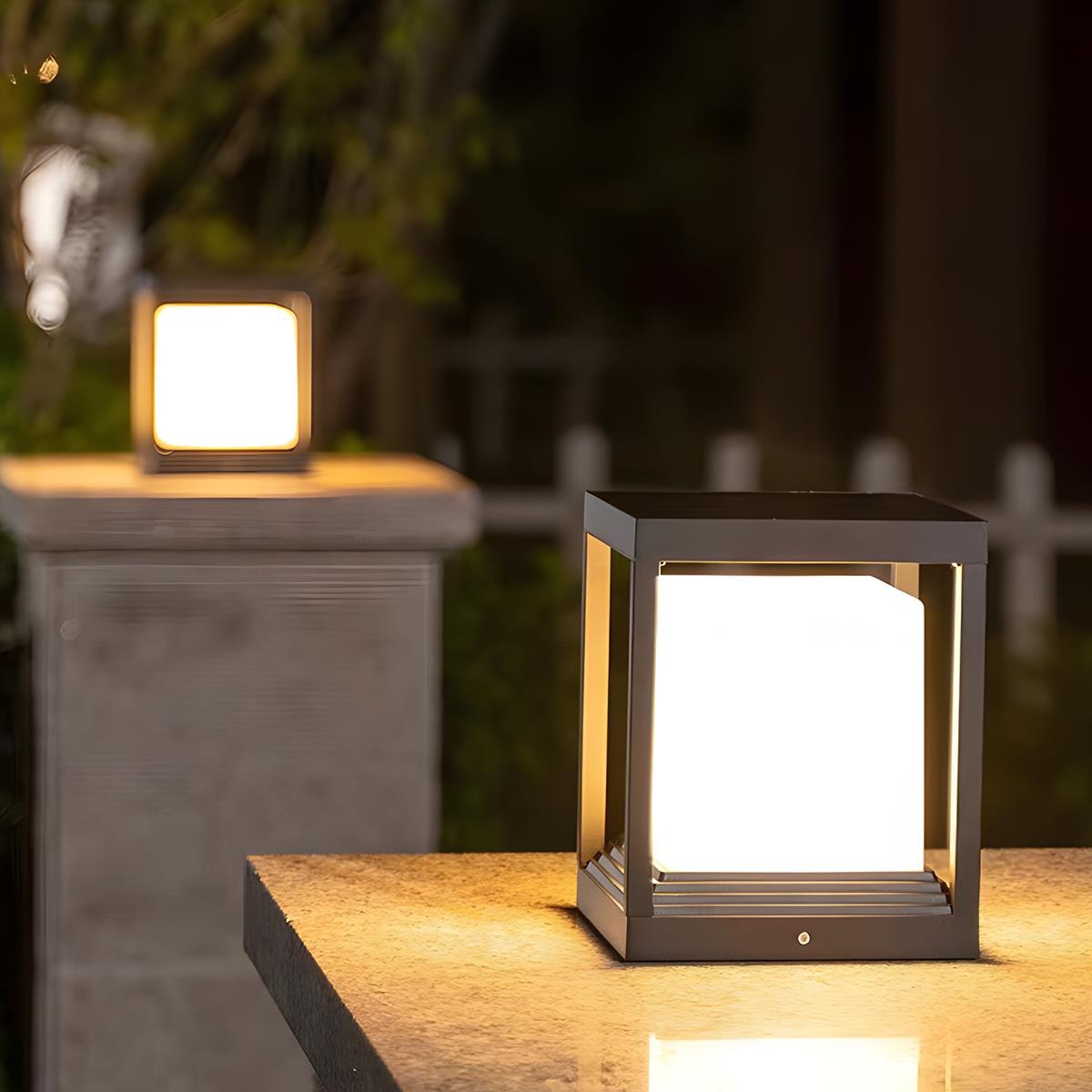 Minimalistische Quadratische Wasserdichte LED Außenpostenlampe – Stilvolle Lichtakzente Für Ihren Außenbereich 4