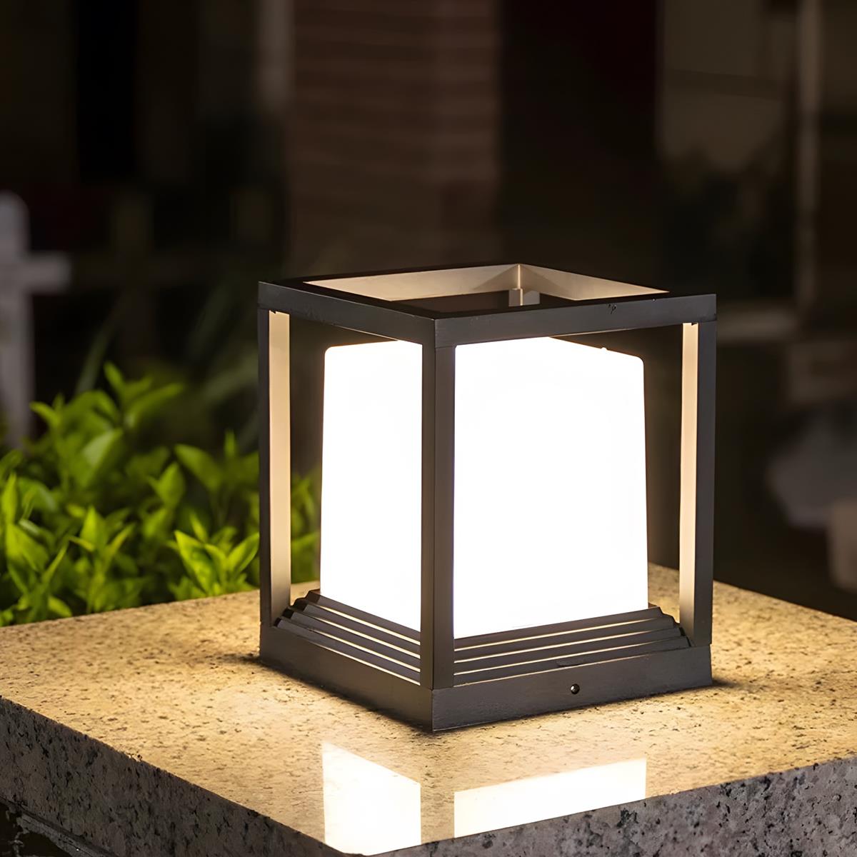 Minimalistische Quadratische Wasserdichte LED Außenpostenlampe – Stilvolle Lichtakzente Für Ihren Außenbereich 6