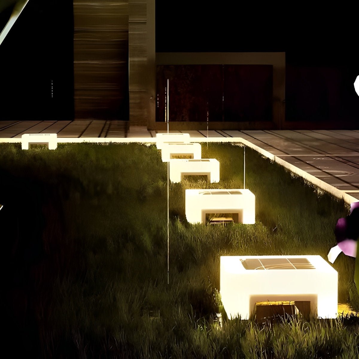 Minimalistische Quadratische Wasserdichte LED Schwarz – Elegante Solarlichter Für Ihren Außenbereich 2