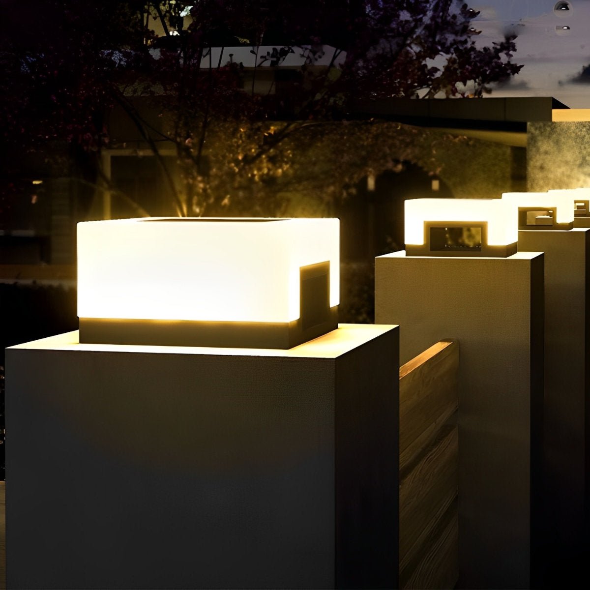 Minimalistische Quadratische Wasserdichte LED Schwarz – Elegante Solarlichter Für Ihren Außenbereich 3