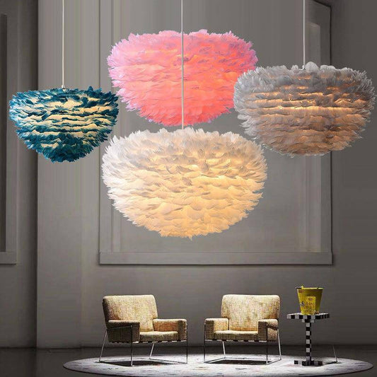 Ovale Feder-Pendelleuchte „Vater“ – Stilvolles Design für Einladendes Ambiente 1