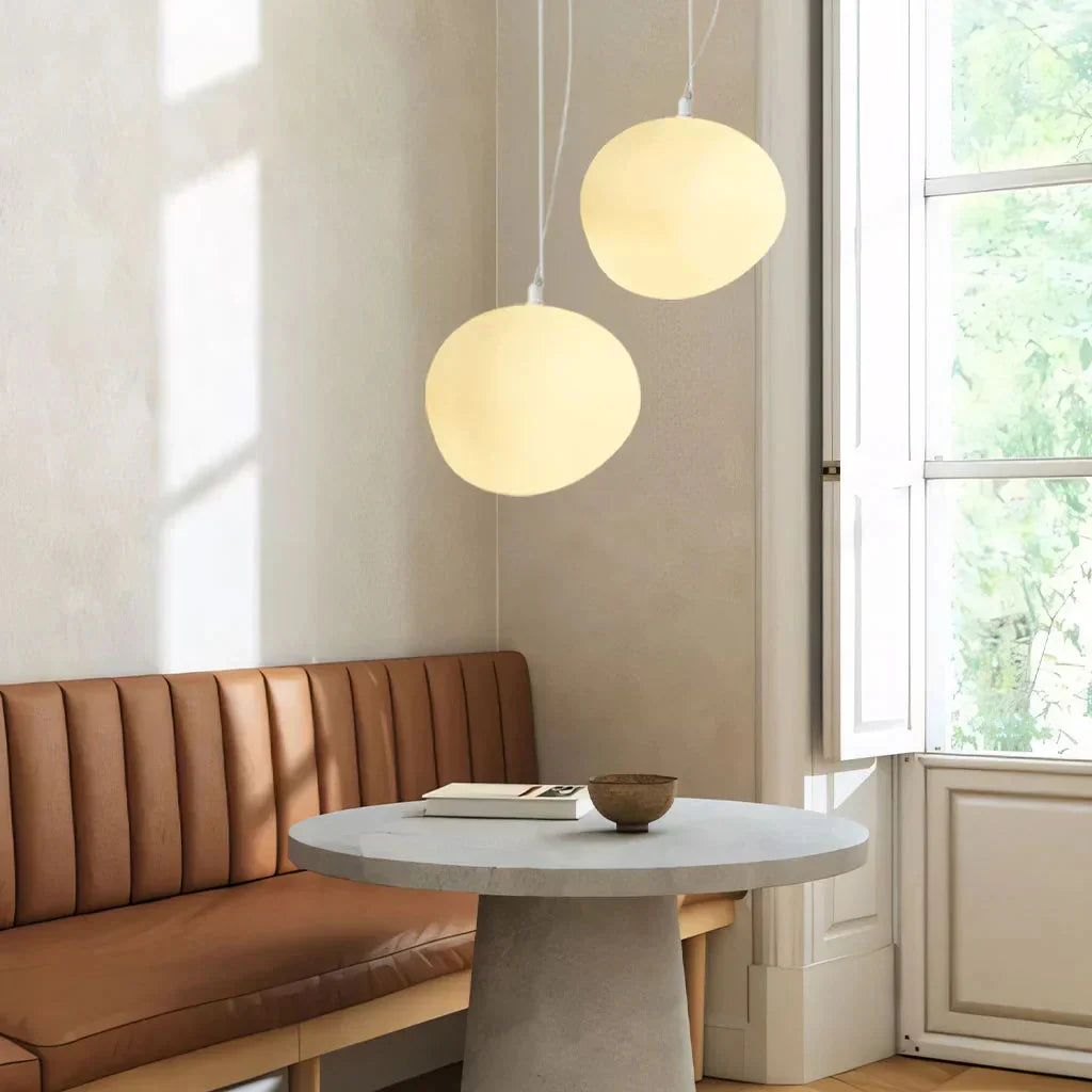 Pendelleuchte Weißer Kieselstein – Elegante Hängelampe Für Gemütliches Licht 2