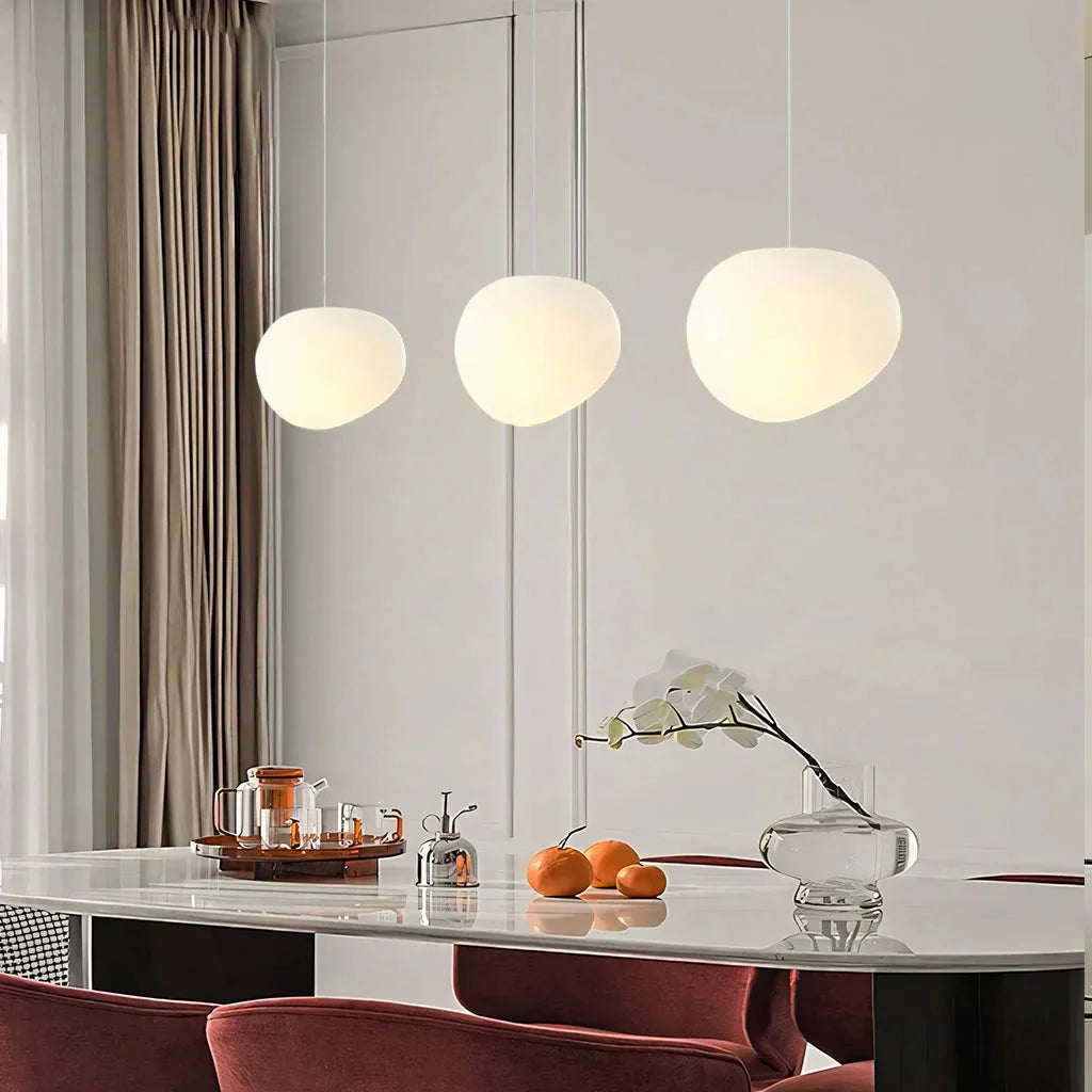 Pendelleuchte Weißer Kieselstein – Elegante Hängelampe Für Gemütliches Licht 3