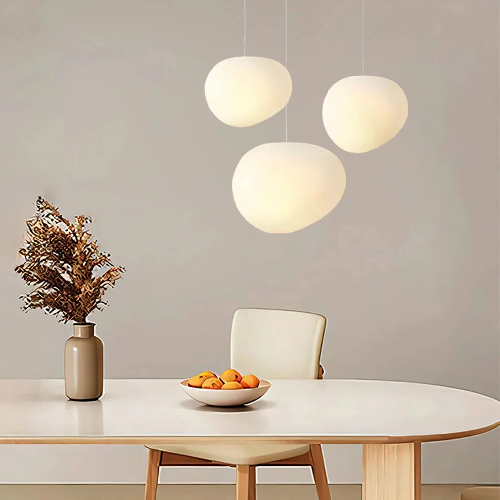 Pendelleuchte Weißer Kieselstein – Elegante Hängelampe Für Gemütliches Licht 4