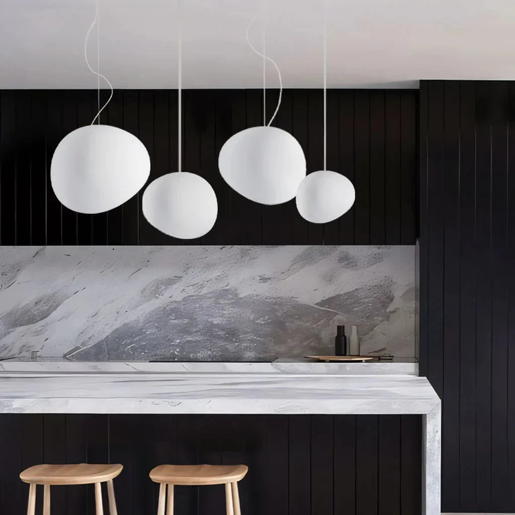 Pendelleuchte Weißer Kieselstein – Elegante Hängelampe Für Gemütliches Licht 5