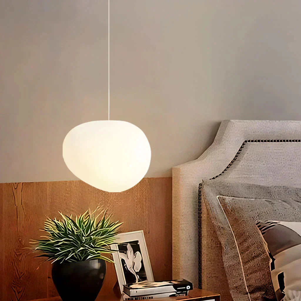 Pendelleuchte Weißer Kieselstein – Elegante Hängelampe Für Gemütliches Licht 6
