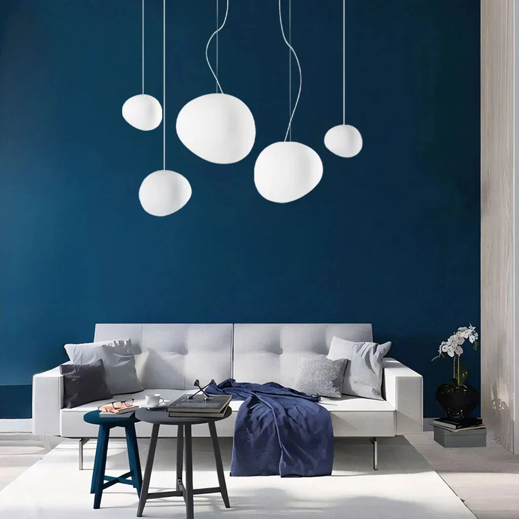 Pendelleuchte Weißer Kieselstein – Elegante Hängelampe Für Gemütliches Licht 7