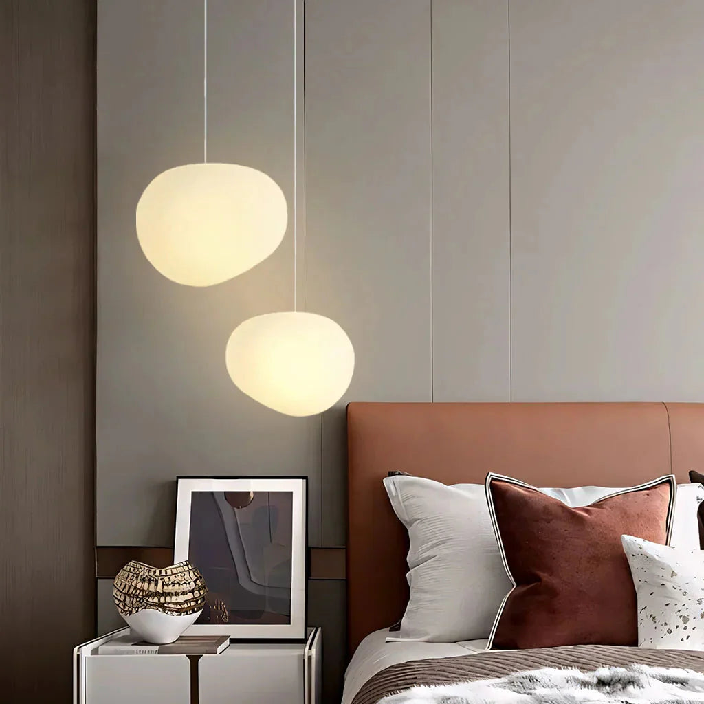 Pendelleuchte Weißer Kieselstein – Elegante Hängelampe Für Gemütliches Licht 8