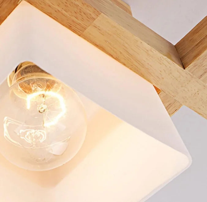 Personalisierte Holz Deckenleuchte – Elegantes Licht für Flur und Balkon 5