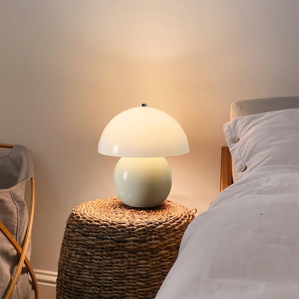 Pilz-Keramik-Tischlampe – Stilvolles Licht Ohne Kabel 8