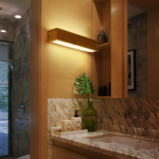 Rechteckige LED-Wandleuchte Aus Holz – Stilvolles Design Mit Warmer Atmosphäre 2