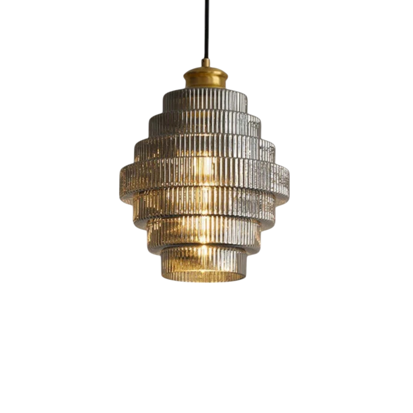 Hängeleuchte Glasrippe Retro – Warmer Lichtschein in Stufenform