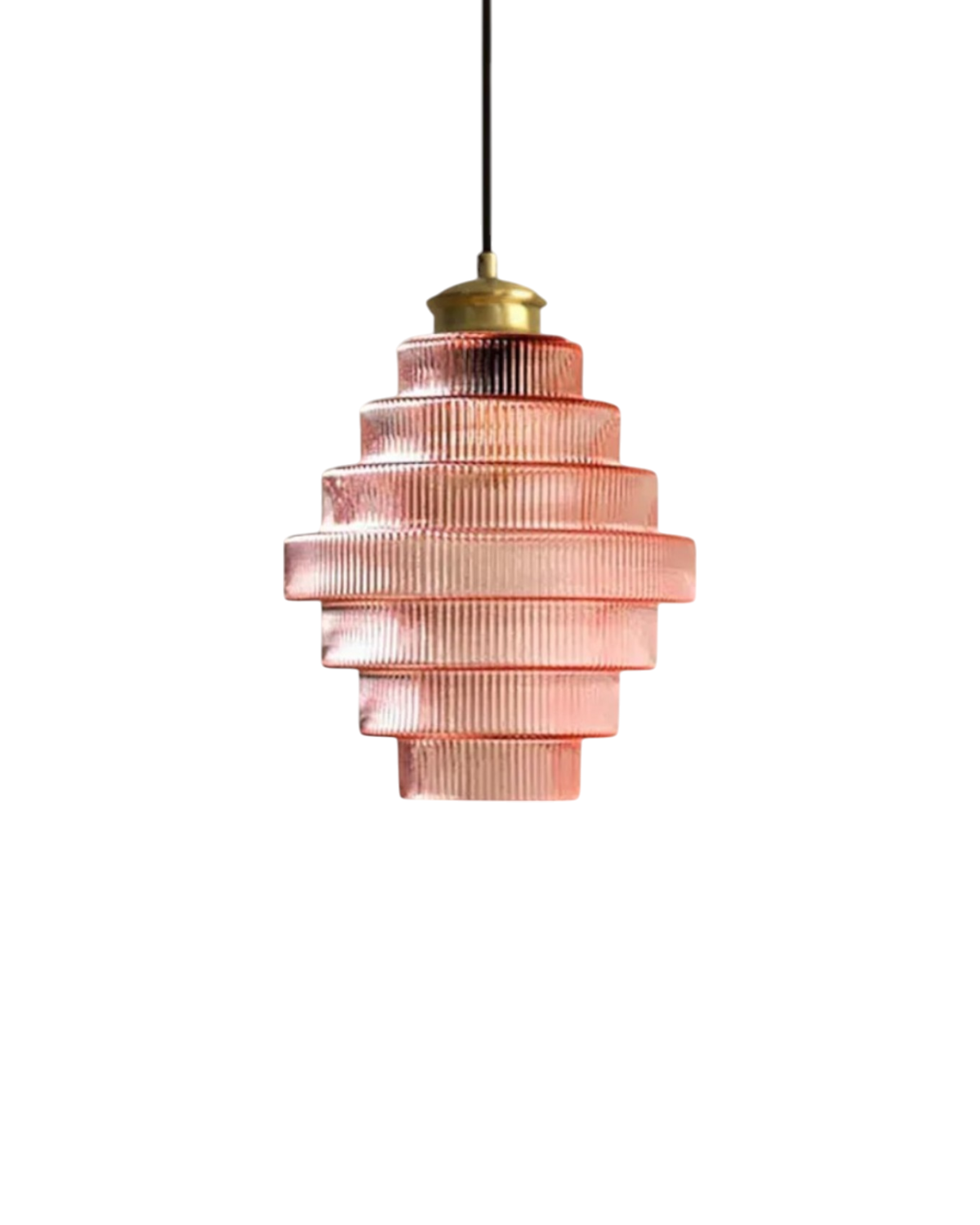 Hängeleuchte Glasrippe Retro – Warmer Lichtschein in Stufenform