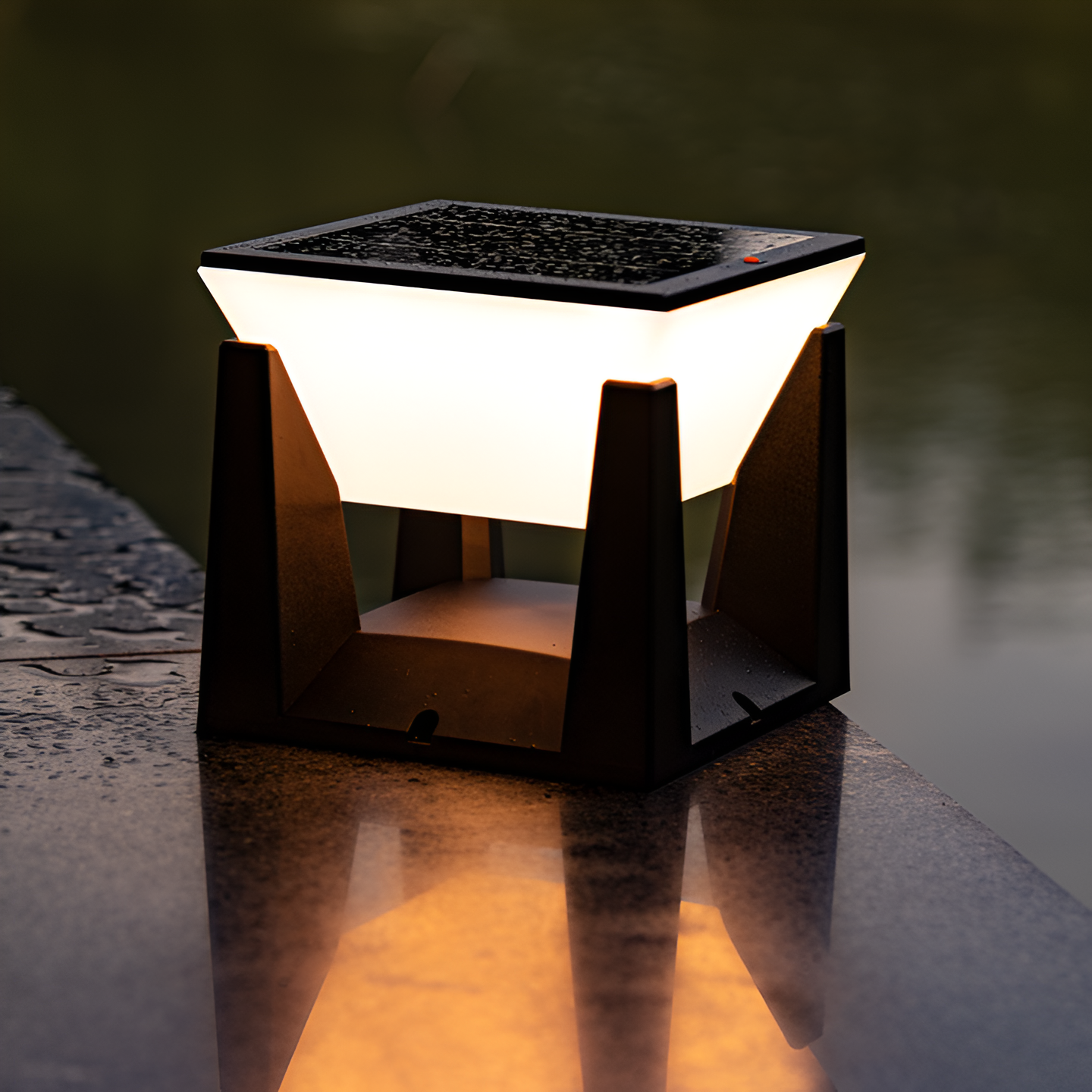 Serelith Solarlampe Schwarz Quadrat – Elegante Gartenbeleuchtung Mit Automatischer Dämmerungserkennung 5