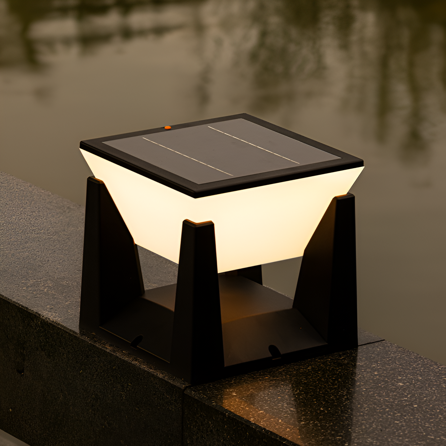 Serelith Solarlampe Schwarz Quadrat – Elegante Gartenbeleuchtung Mit Automatischer Dämmerungserkennung 7