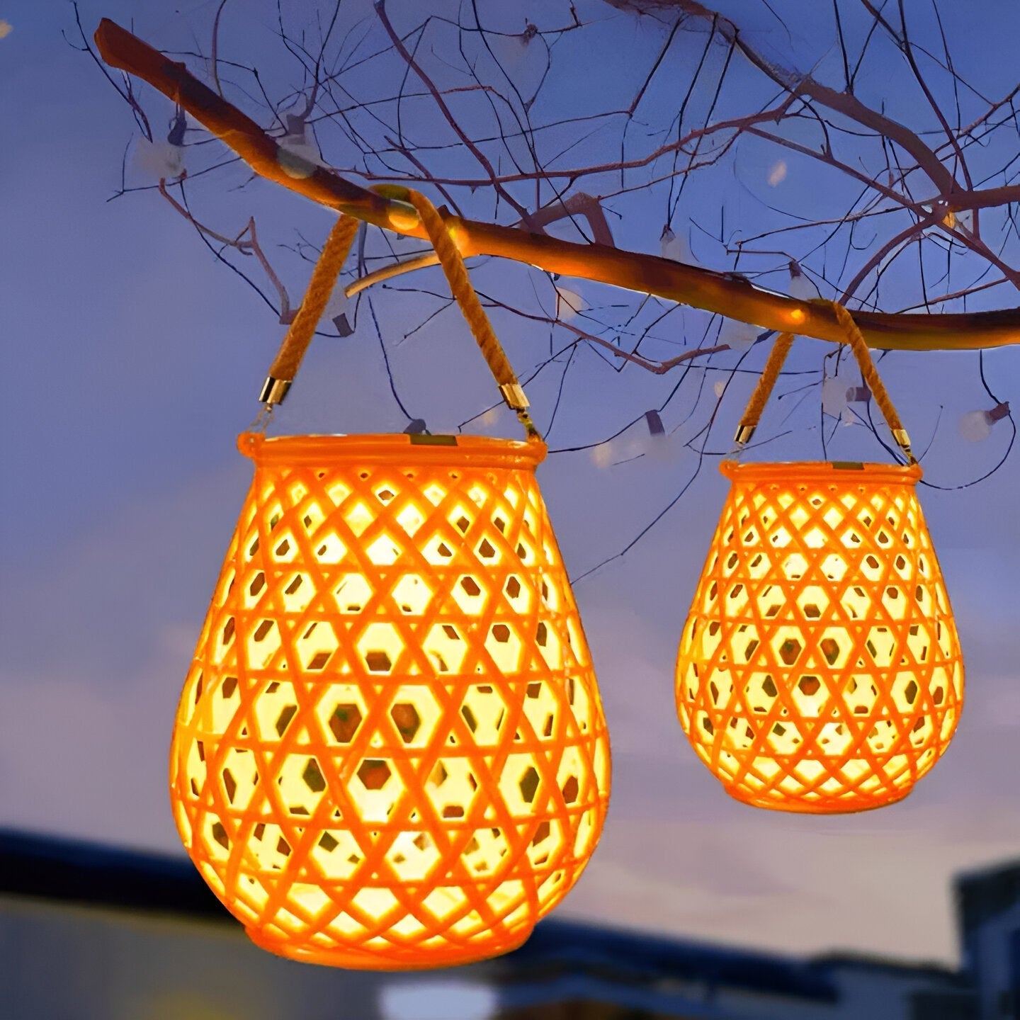 **Solar Gartenlampe Mit Geflochtenem Bambus-Look – Natürliche Atmosphäre Mit Warmem Licht** 7