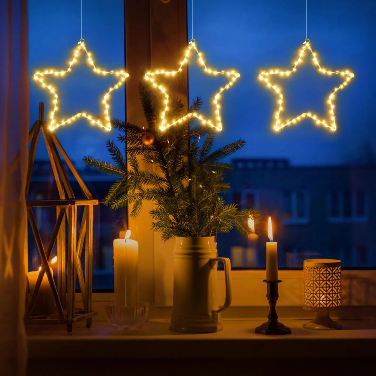 StellaLume Fensterlichter mit Weihnachtssternen – Bezaubernde Beleuchtung für Festliche Stimmung 2