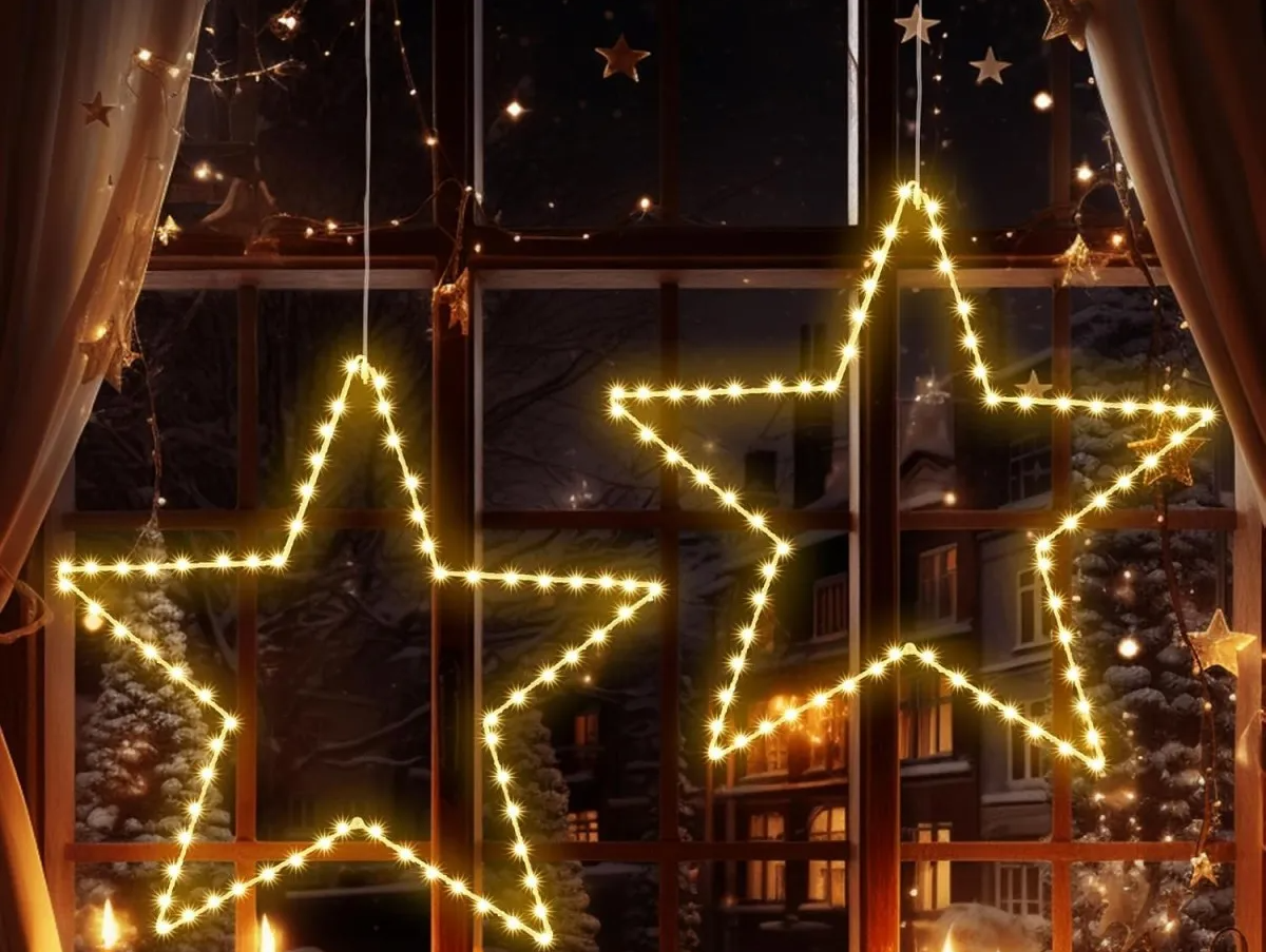 StellaLume Fensterlichter mit Weihnachtssternen – Bezaubernde Beleuchtung für Festliche Stimmung 4