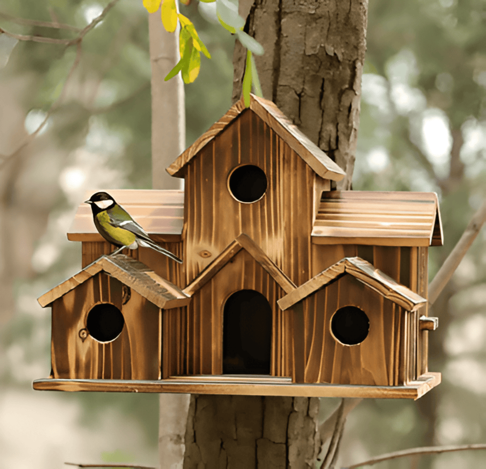 Sylion Hängendes Holzvogelhaus – Gemütlicher Rückzugsort Für Vögel 0