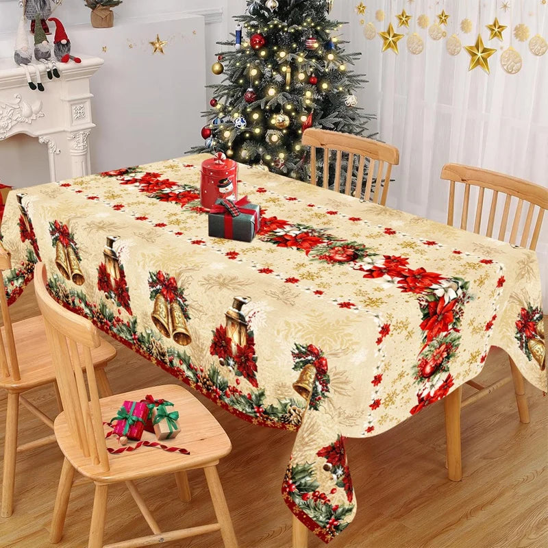 Vintage Weihnachten Tischdecke 130 x 220 cm – Stilvolle Festlichkeit Für Ihre Feiertage 0