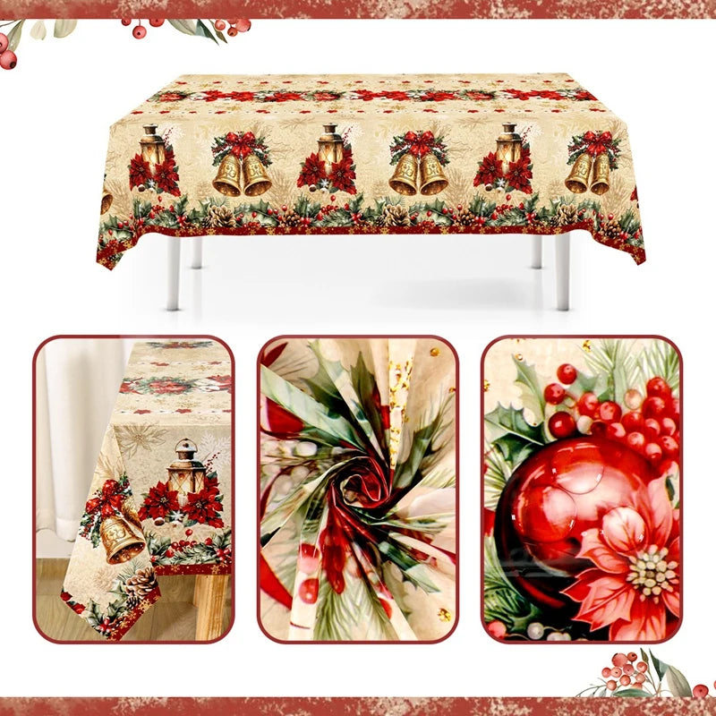 Vintage Weihnachten Tischdecke 130 x 220 cm – Stilvolle Festlichkeit Für Ihre Feiertage 5