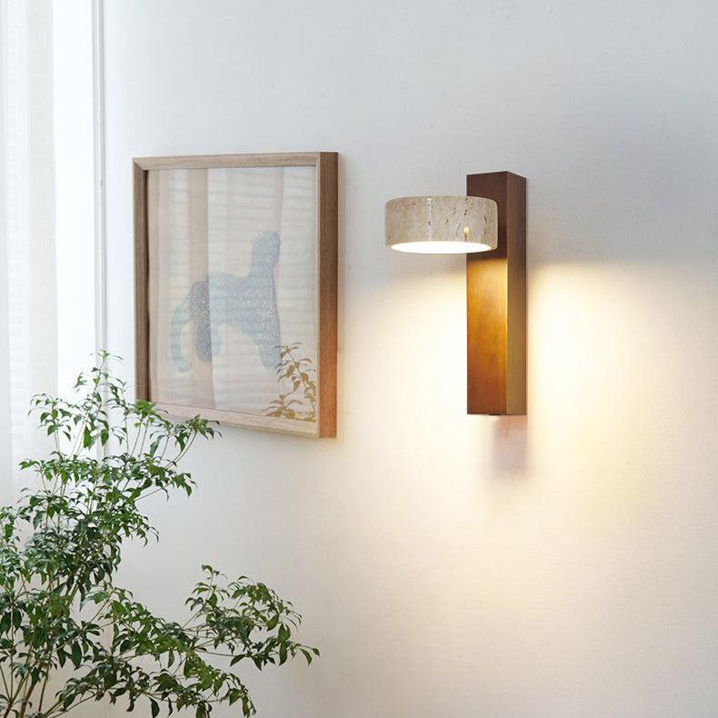 **WABI SABI TRAVERTINWANDLAMPE** – **Elegantes Design mit Sanftem Licht** 3