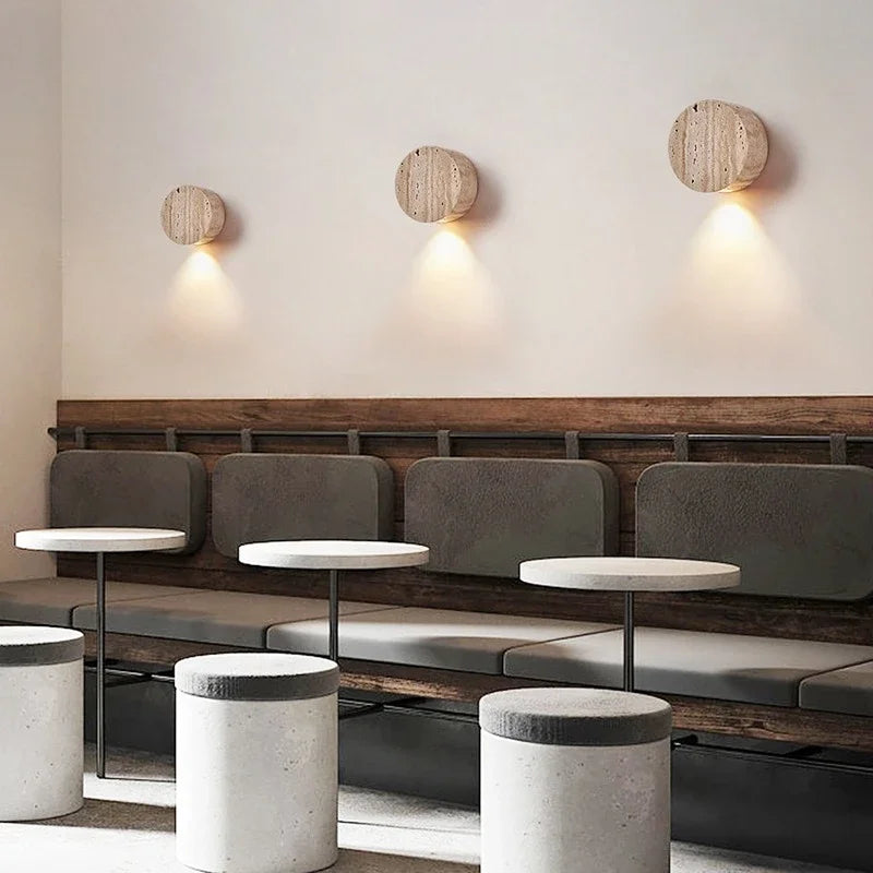 Wabi-Sabi Gelbe Travertin-Wandleuchte – Stilvolles Licht Für Gemütliche Räume 5