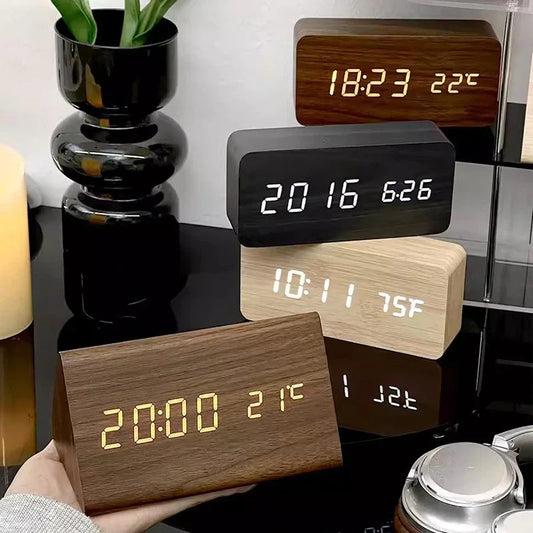 Wecker Woodwatch – Modernes Holzdesign Mit LED-Anzeige 1