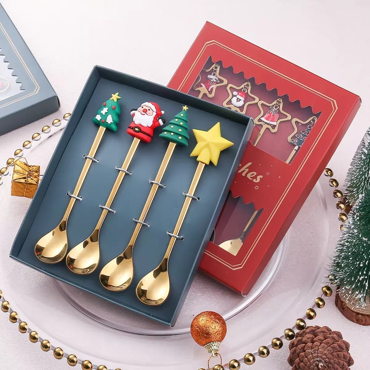 Weihnachts-Dessertlöffel-Set Aus Edelstahl – Festliche Akzente Für Besondere Anlässe 2
