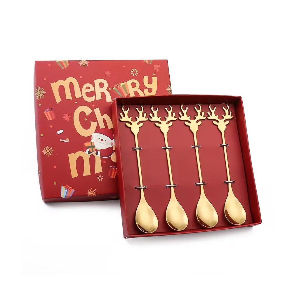 Weihnachts-Dessertlöffel-Set Aus Edelstahl – Festliche Akzente Für Besondere Anlässe 3