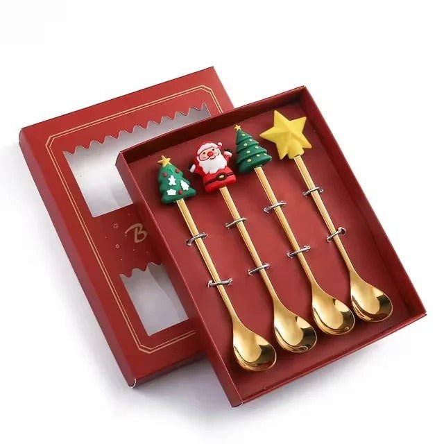 Weihnachts-Dessertlöffel-Set Aus Edelstahl – Festliche Akzente Für Besondere Anlässe 7