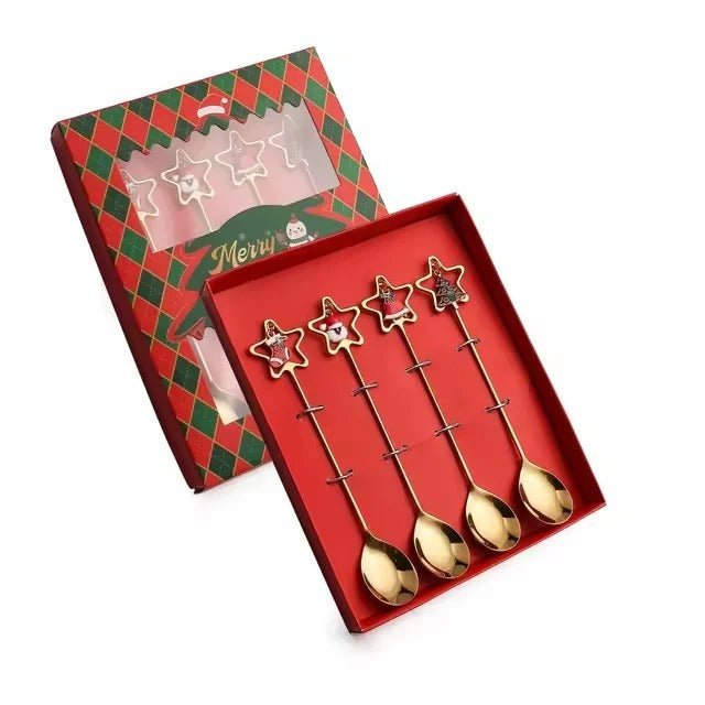 Weihnachts-Dessertlöffel-Set Aus Edelstahl – Festliche Akzente Für Besondere Anlässe 8