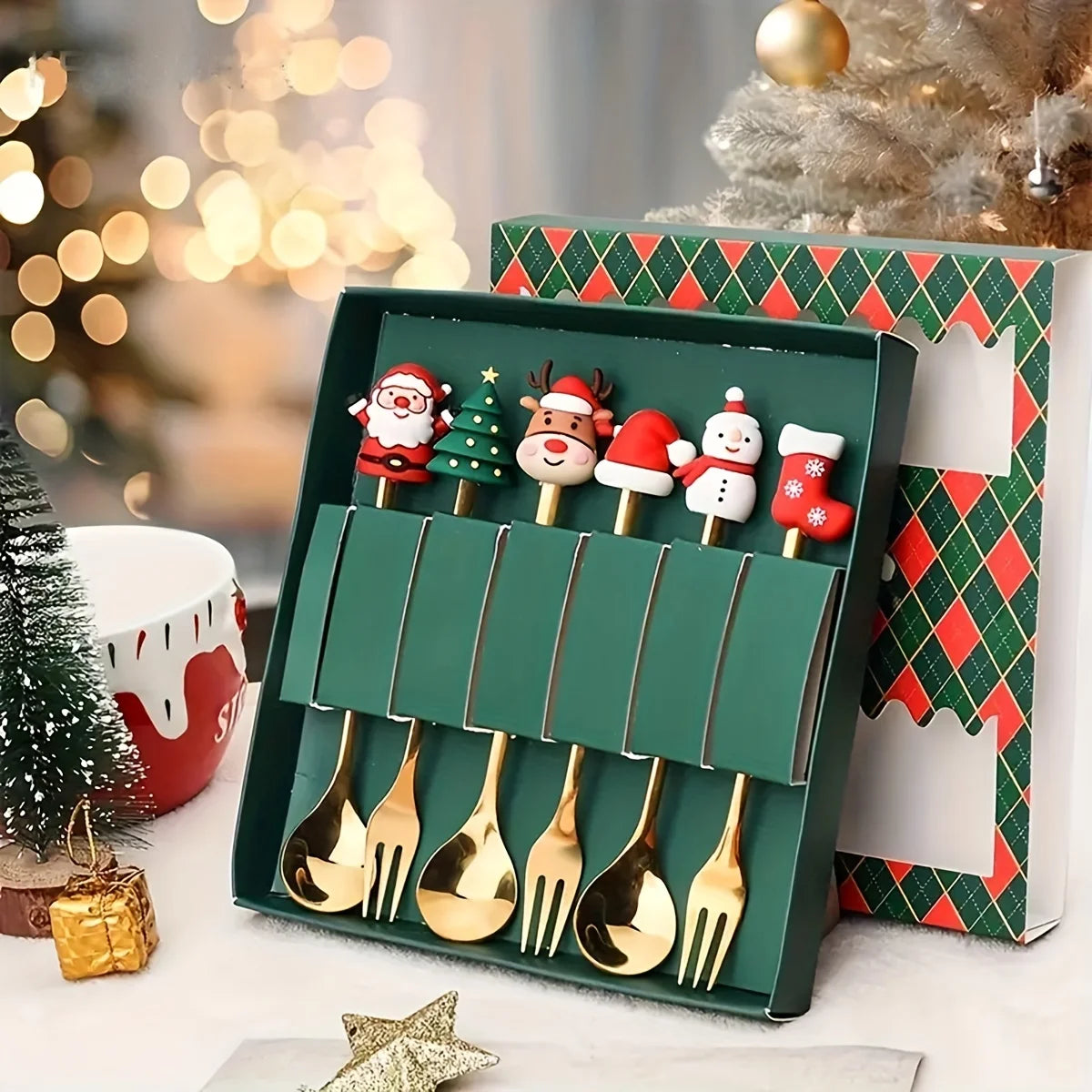 Weihnachtsgabel und Löffel Set – Festliche Atmosphäre für Besondere Anlässe 0