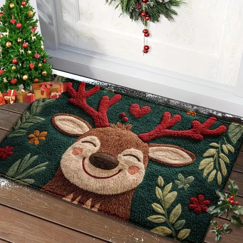 Weihnachtstür Matte Rot Santa Claus – Festlicher Eingangsbereich mit Weihnachtszauber 0