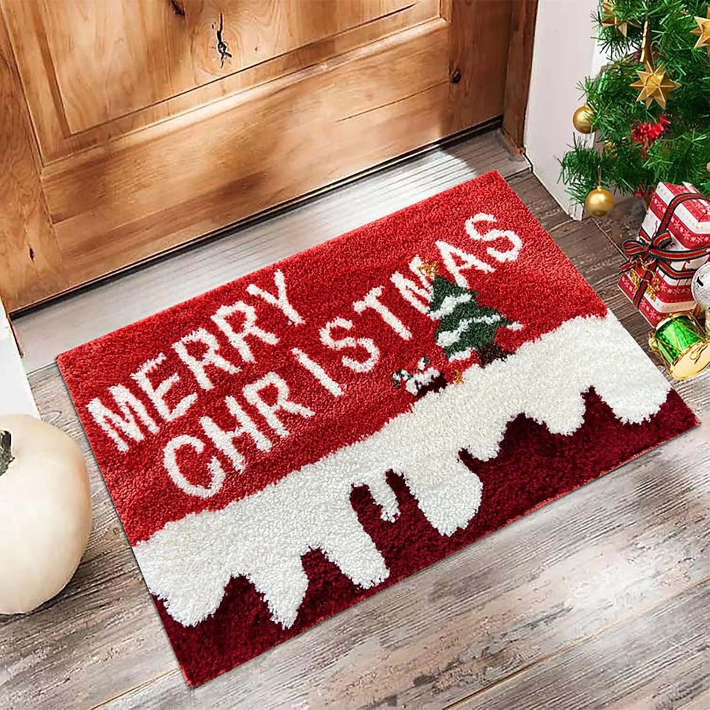 Weihnachtstür Matte Rot Santa Claus – Festlicher Eingangsbereich mit Weihnachtszauber 11