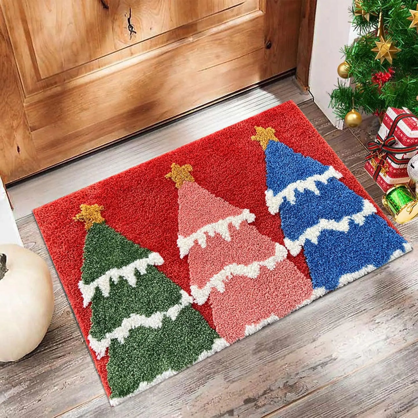 Weihnachtstür Matte Rot Santa Claus – Festlicher Eingangsbereich mit Weihnachtszauber 8