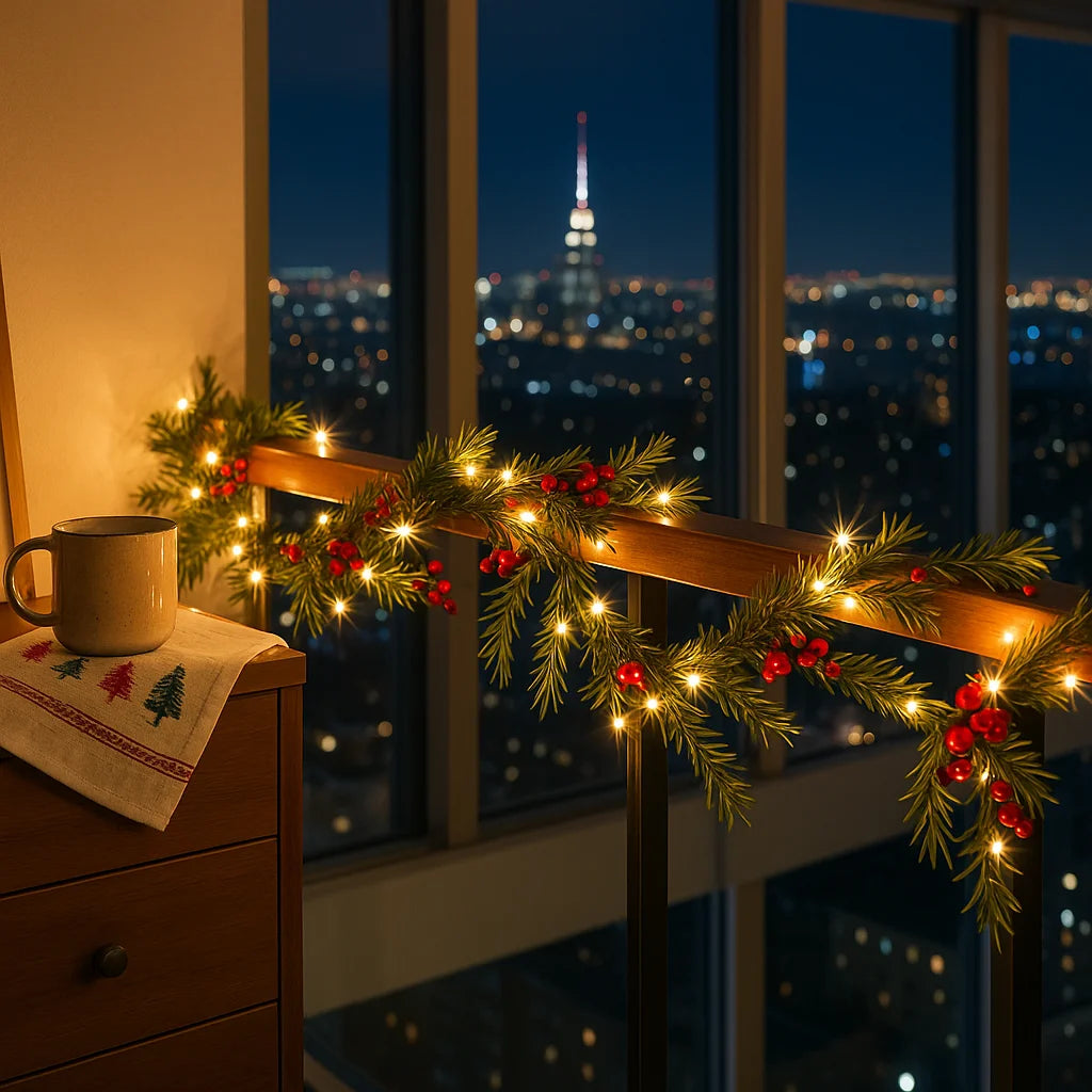 **Winterbeergirlande Mit Beleuchtung** – Festliche Atmosphäre Mit LED-Lichtern 2