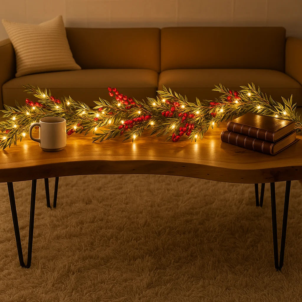 **Winterbeergirlande Mit Beleuchtung** – Festliche Atmosphäre Mit LED-Lichtern 4