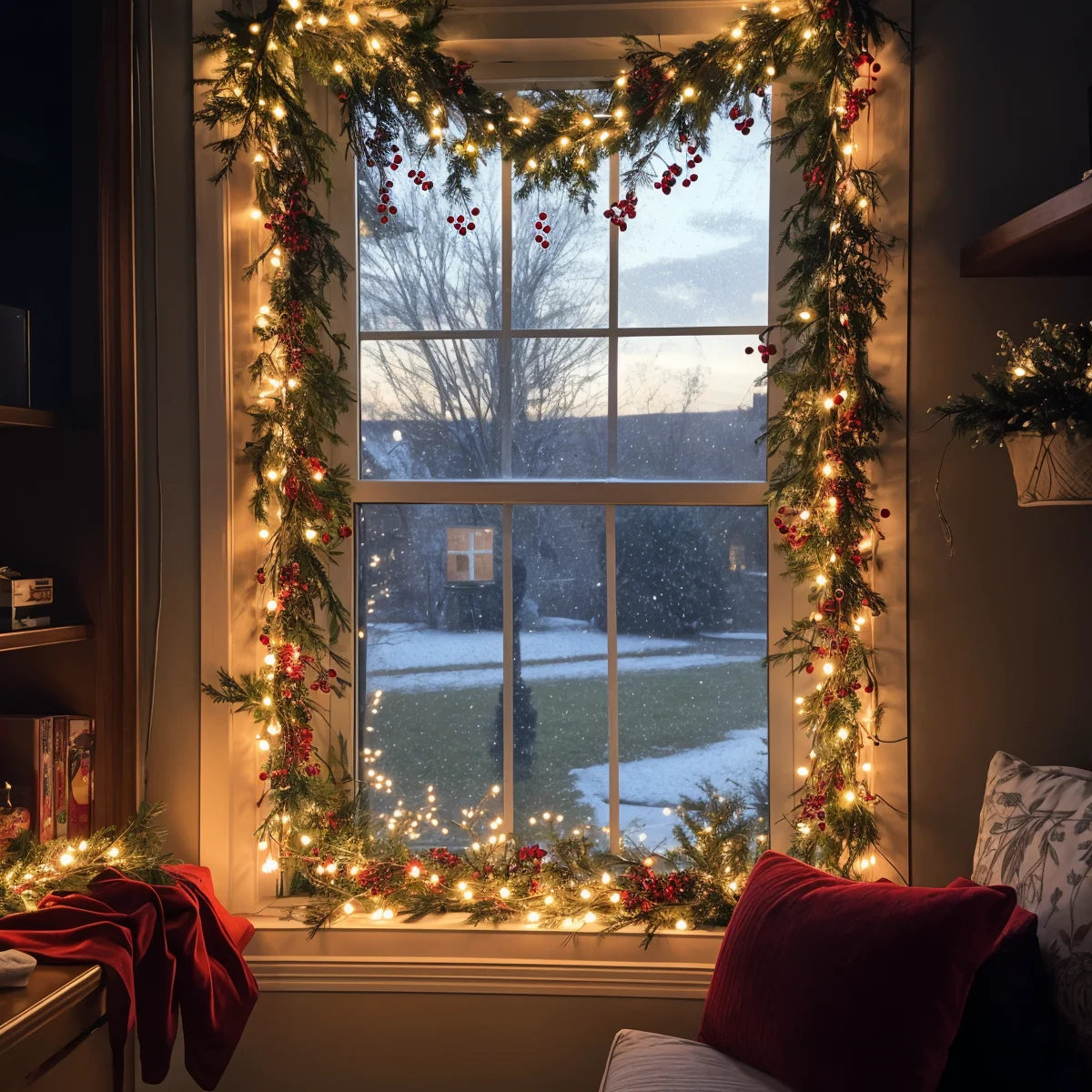 **Winterbeergirlande Mit Beleuchtung** – Festliche Atmosphäre Mit LED-Lichtern 5