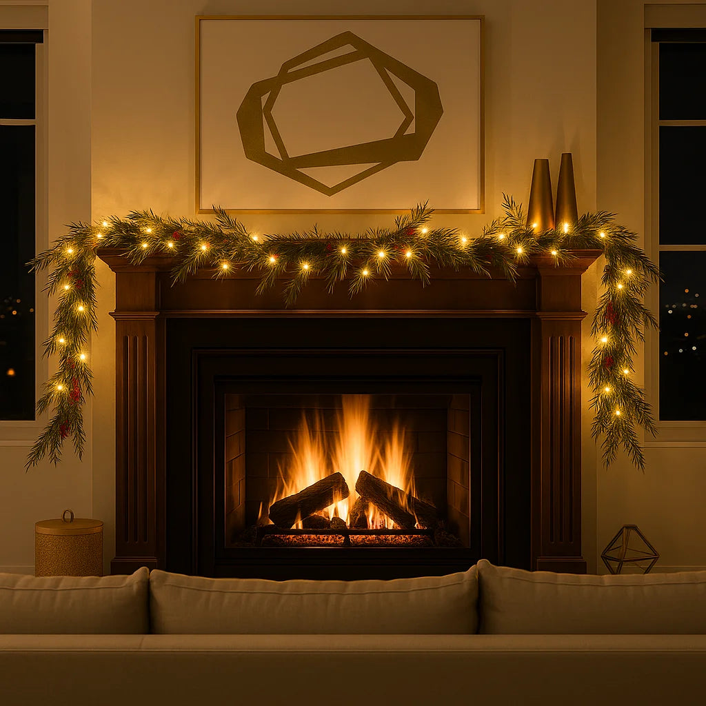 **Winterbeergirlande Mit Beleuchtung** – Festliche Atmosphäre Mit LED-Lichtern 6