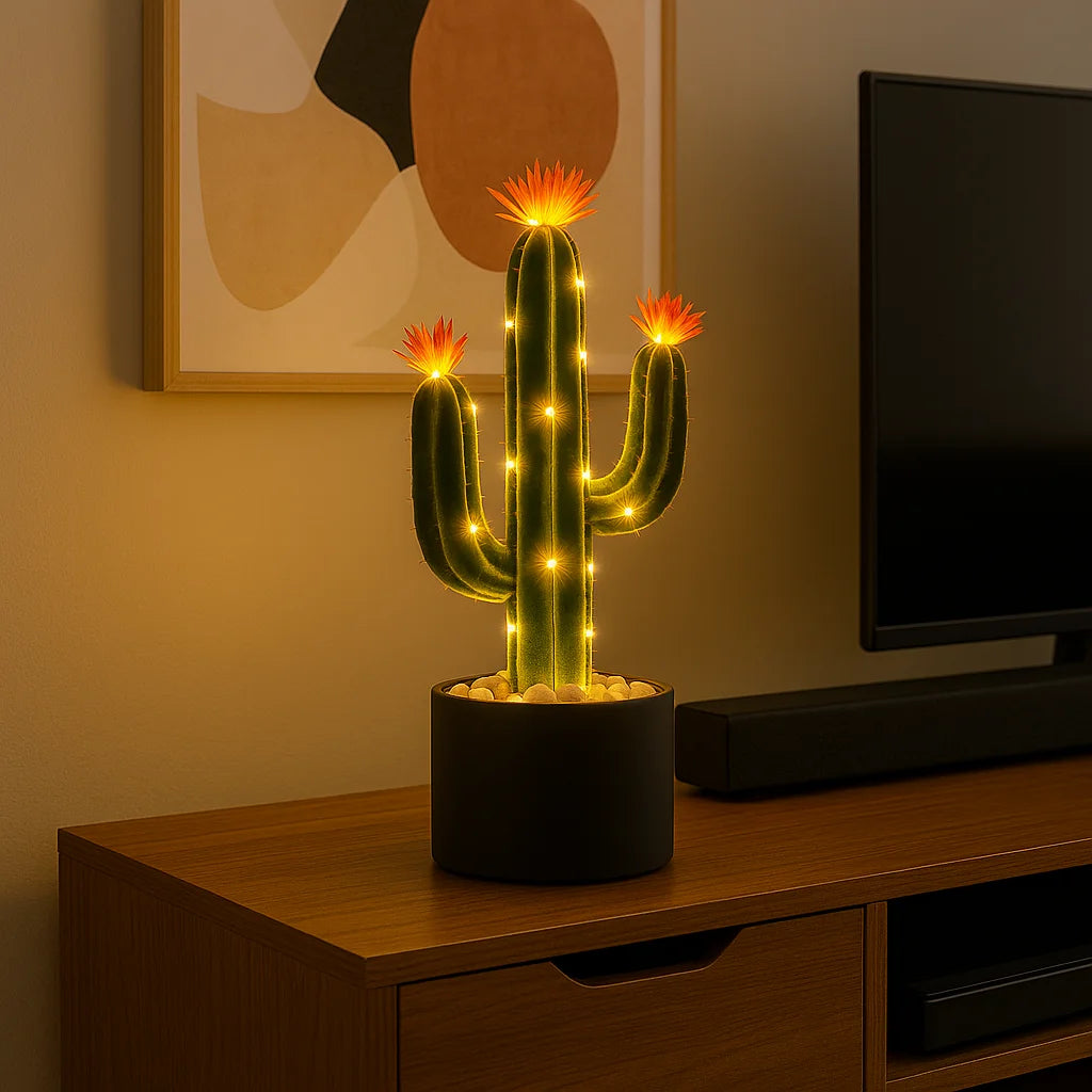 **Wüstenblüten-Kaktuslampe** – Stilvolle Tischleuchte mit Warmem Lichtschein 2