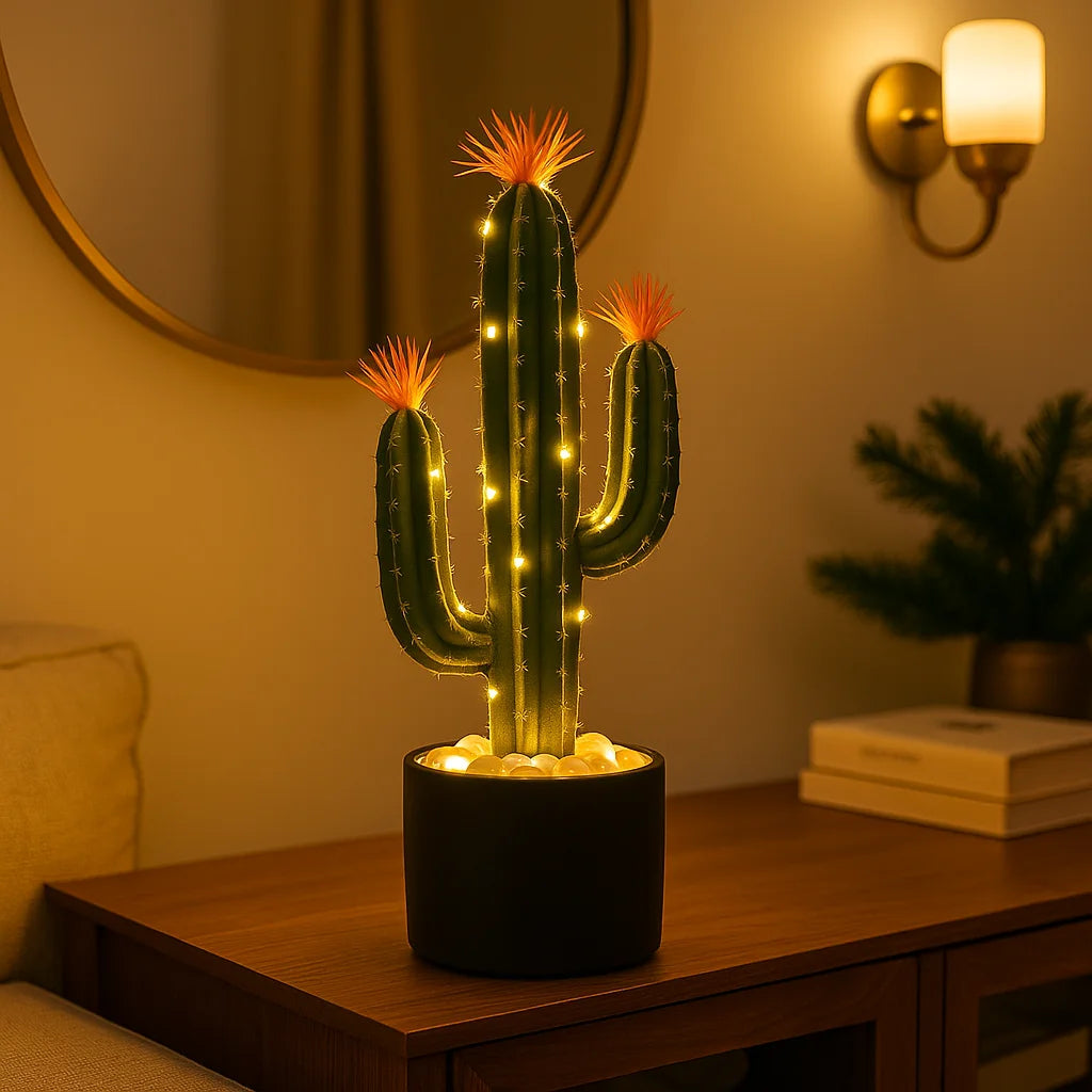 **Wüstenblüten-Kaktuslampe** – Stilvolle Tischleuchte mit Warmem Lichtschein 3