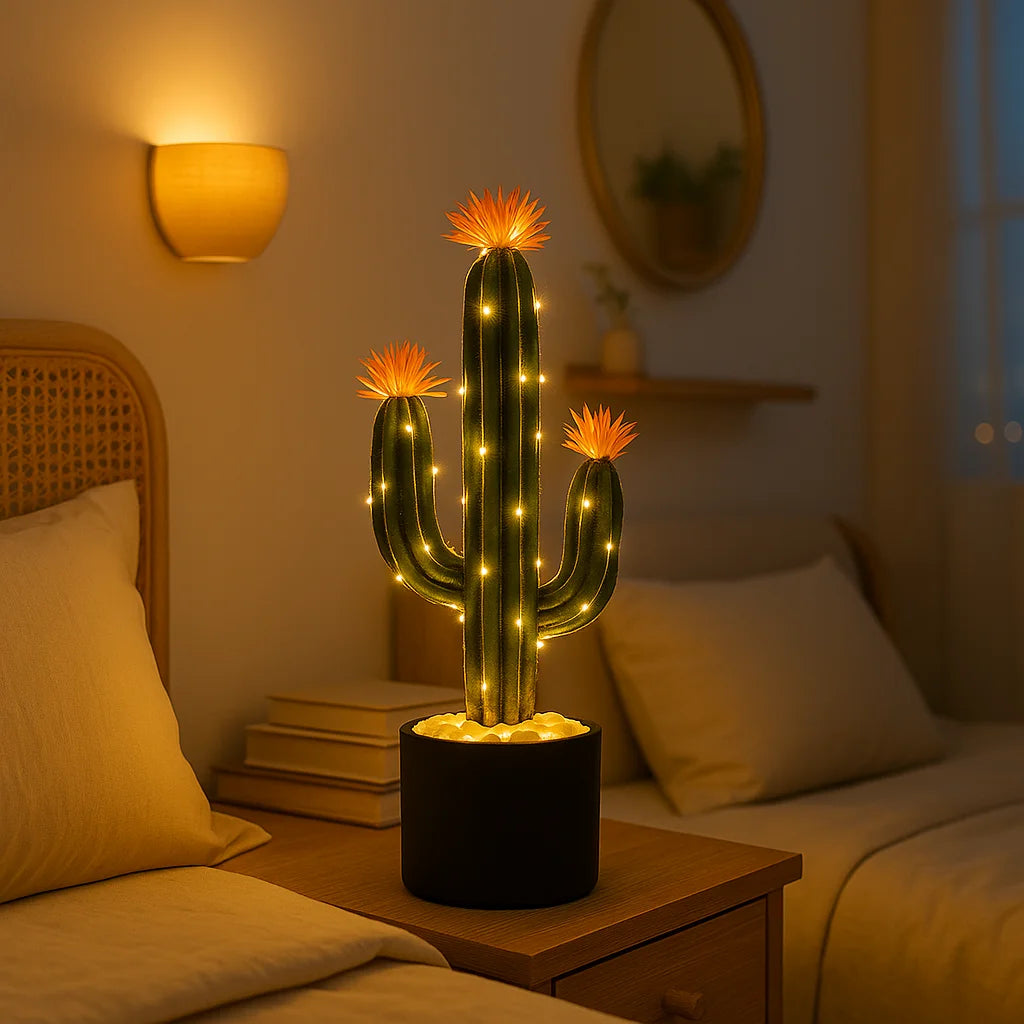 **Wüstenblüten-Kaktuslampe** – Stilvolle Tischleuchte mit Warmem Lichtschein 5
