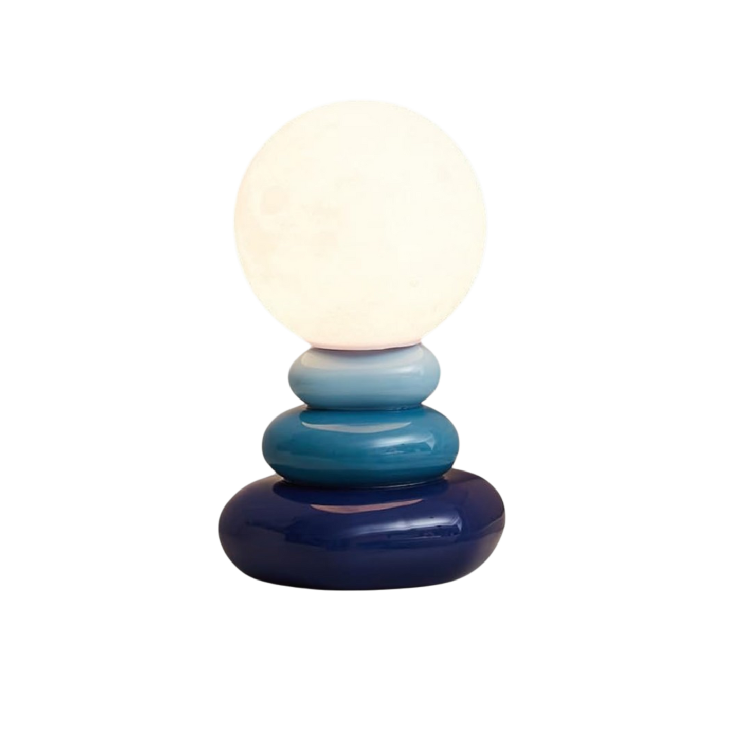 Moderne Tischlampe Steinblau – Stimmungsvolle Lichtkugel