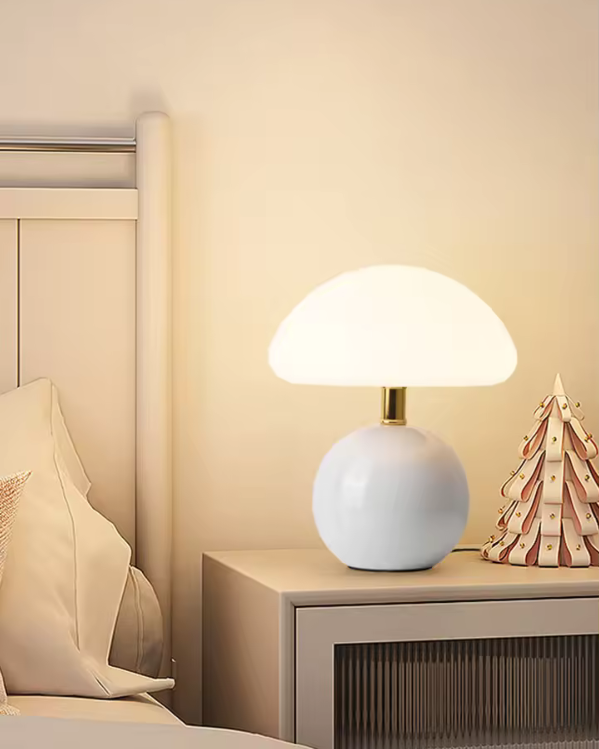 Tischlampe Kugelform Rot – Sanfte Lichtkuppel