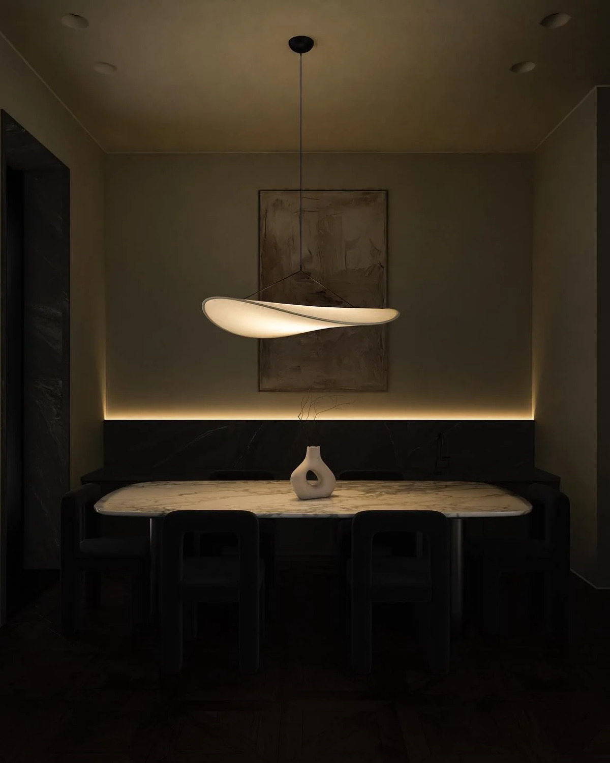 Pendelleuchte Twistform Stoffoptik – Weiches Licht in Skulpturalem Design