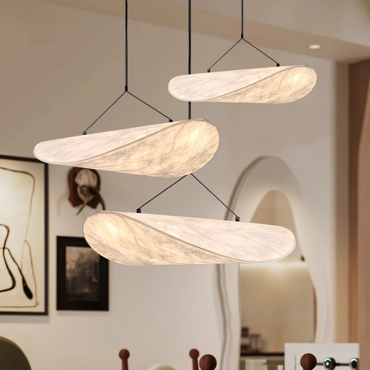 Pendelleuchte Twistform Stoffoptik – Weiches Licht in Skulpturalem Design