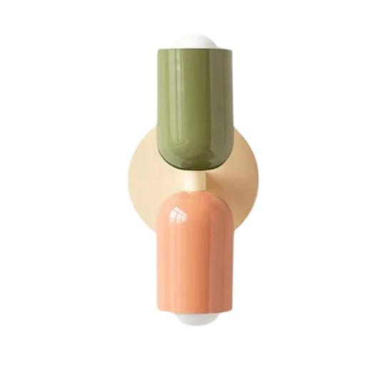 Bunte Rundkappen Wandleuchte – Zweiseitiger Lichtakzent