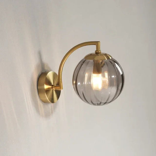 <strong>Goldene Wandleuchten Mit Gerippter Glaskugel</strong> – Stilvolles Licht Für Ihr Zuhause 0